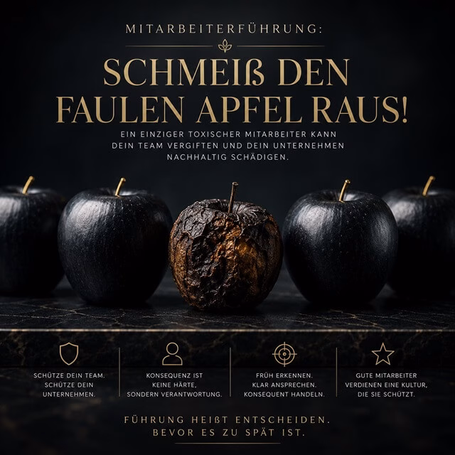 Schmeiß den faulen Apfel raus – warum konsequente Mitarbeiterführung überlebenswichtig ist